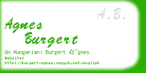 agnes burgert business card